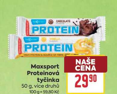 MaxSport Proteinová tyčinka 50g, vybrané druhy