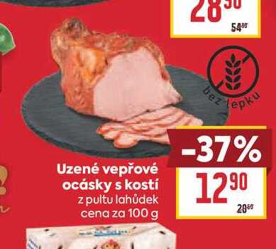 Uzené vepřové ocásky s kostí z pultu lahůdek cena za 100 g 