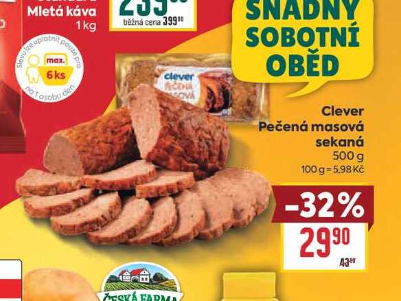 Clever Pečená masová sekaná 500 g 