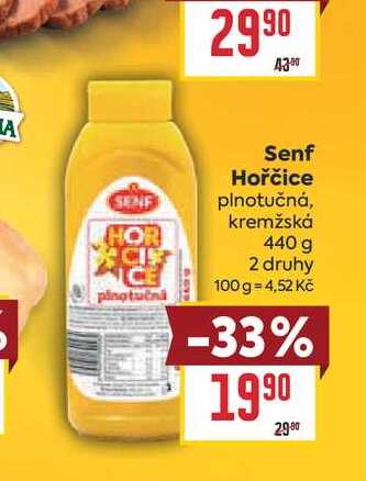 Senf Hořčice plnotučná, kremžská 440 g 