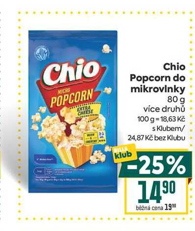 Chio Popcorn do mikrovlnky 80 g 