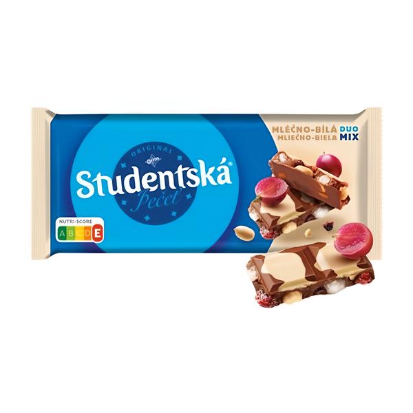 ORION Studentská pečeť mléčno-bílá čokoláda s arašídy, rozinkami a želé