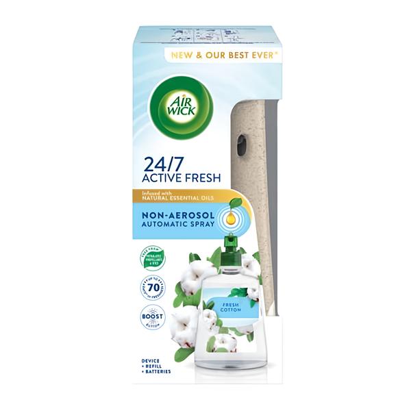 Air Wick Active Fresh Automatický difuzér + náplň na vodní bázi Vůně svěží bavlny