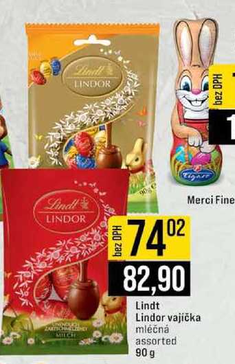 Lindt Lindor vajíčka mléčná assorted 90 g