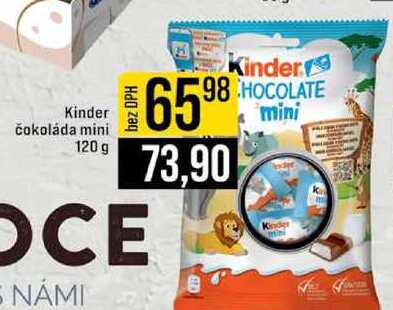 Kinder čokoláda mini 120 g