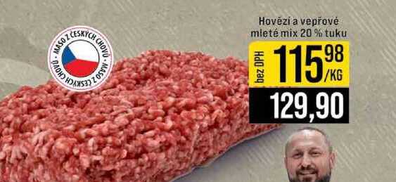 Hovězí a vepřové mleté mix 20% tuku 1kg