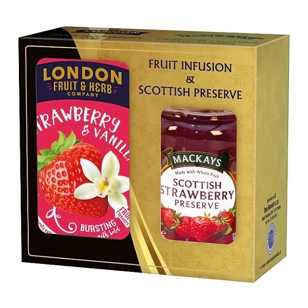 Mackays + London Fruit & Herb čaj + džem (dárkové balení)