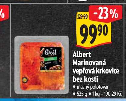Albert Marinovaná vepřová krkovice bez kosti 525 g
