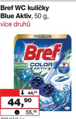 Bref WC kuličky Blue Aktiv, 50 g