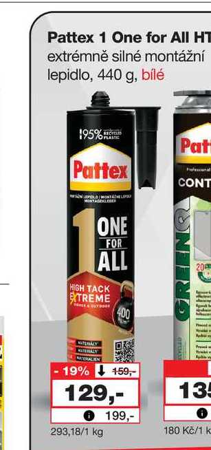 Pattex 1 One for All HT extrémně silné montážní lepidlo, 440 g