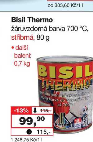 Bisil Thermo žáruvzdorná barva 700 °C, stříbrná, 80 g