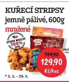 KUŘECÍ STRIPSY jemně pálivé, 600g mražené