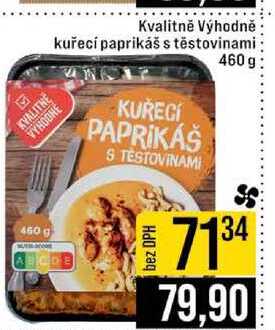 Kvalitně Výhodně kuřecí paprikáš s těstovinami 460 g