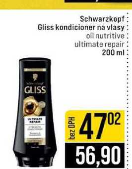 Schwarzkopf Gliss kondicioner na vlasy oil nutritive ultimate repair 200 ml
