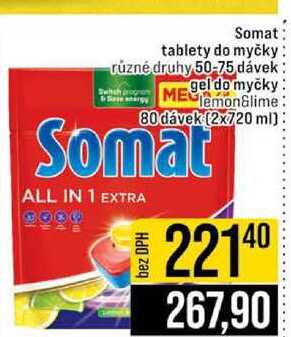 Somat tablety do myčky různé druhy 50-75 dávek