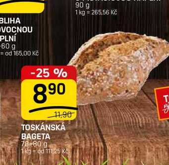 TOSKÁNSKÁ BAGETA 70-80 g