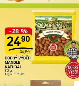 DOBRÝ VÝBĚR MANDLE NATURAL 80 g