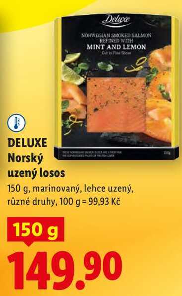 DELUXE Norský uzený losos, 150 g