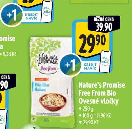   Nature's Promise Free From Bio Ovesné vločky  250g 