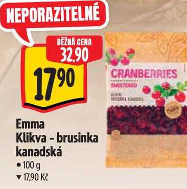  Emma Klikva - brusinka kanadská 100 g  
