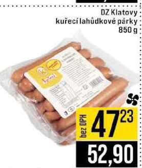 DZ Klatovy kuřecí lahůdkové párky 850 g