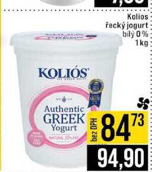 Kolios řecký jogurt bilý 0% 1kg 