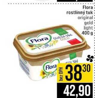 Flora rostlinný tuk original gold light 400 g v akci
