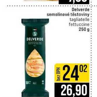 Delverde semolinové těstoviny tagliatelle fettuccine 250 g