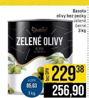 Bassta olivy bez pecky zelené černé 3 kg