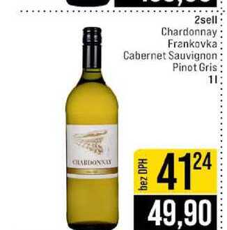 2sell Chardonnay Frankovka Cabernet Sauvignon Pinot Gris 1l