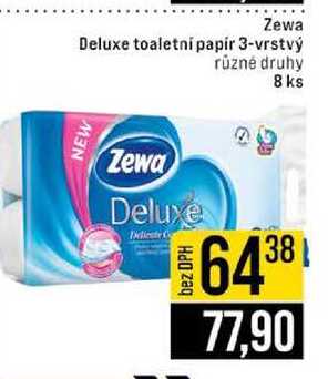 Zewa Deluxe toaletni papir 3-vrstvý různé druhy 8 ks