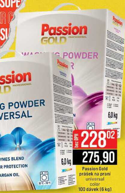 Passion Gold prášek na praní universal color 100 dávek 6 kg