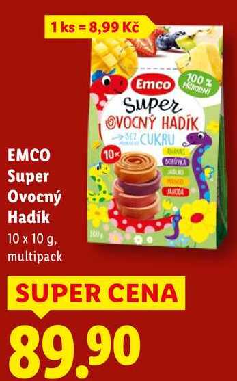 EMCO Super Ovocný Hadík, 10x 10 g
