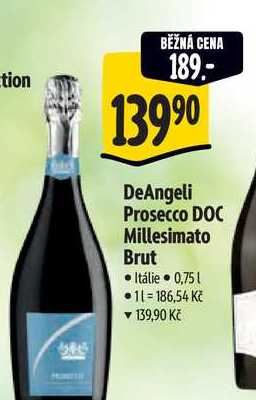  DeAngeli Prosecco DOC Millesimato Brut  0,75 l
