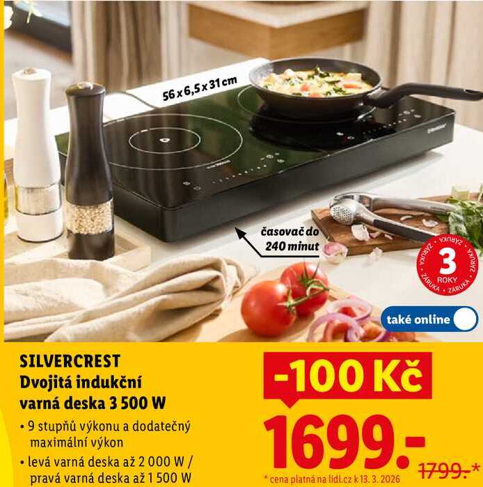 SILVERCREST Dvojitá indukční varná deska 3 500 W 