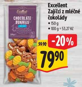 Excellent Zajíčci z mléčné čokolády, 150 g