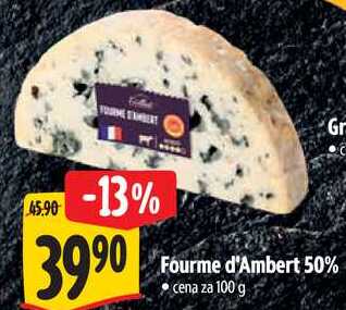 Fourme d'Ambert 50%, cena za 100 g 