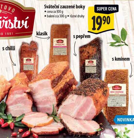 Sváteční zauzené boky, cena za 100 g 