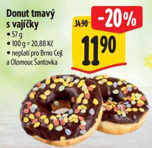 Donut tmavý s vajíčky, 57 g 