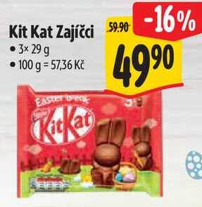 Kit Kat Zajíčci, 3x 29 g 