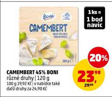 CAMEMBERT 45% BONI, 120 g 