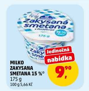 MILKO ZAKYSANA SMETANA 15%, 175 g