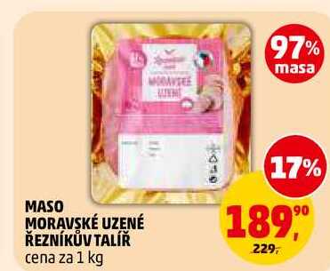 MASO MORAVSKÉ UZENÉ ŘEZNÍKŮV TALÍŘ, 1 kg
