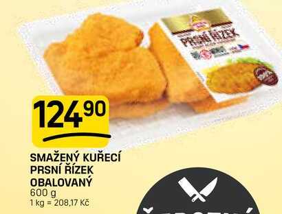 SMAŽENÝ KUŘECÍ PRSNÍ ŘÍZEK OBALOVANÝ 600 g 