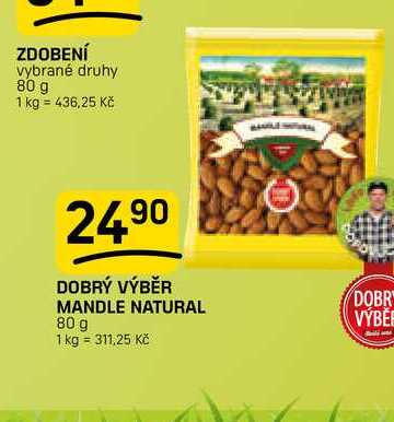 DOBRÝ VÝBĚR MANDLE NATURAL 80 g 