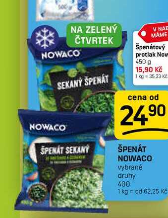 ŠPENÁT NOWACO vybrané druhy 400 g