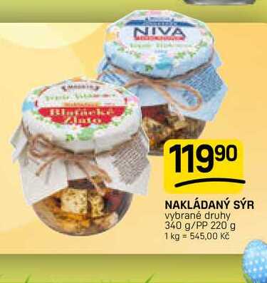 NAKLÁDANÝ SÝR vybrané druhy 340 g/PP 220 g 