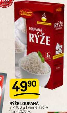 RÝŽE LOUPANÁ 8 × 100 g l varné sáčky 