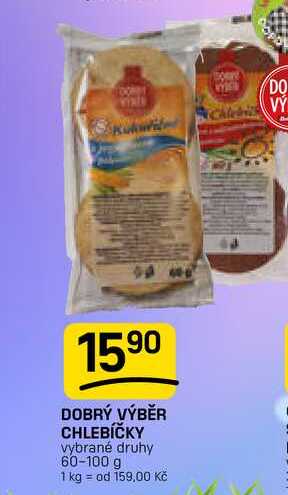 DOBRÝ VÝBĚR CHLEBÍČKY vybrané druhy 60-100 g 