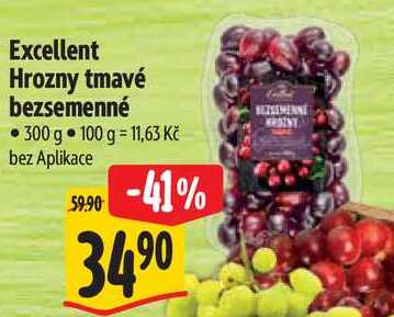 Excellent Hrozny tmavé bezsemenné, 300 g